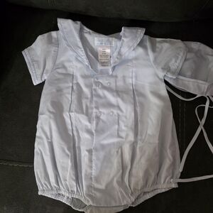 Petit Ami Light Blue Boys' Sailor One-Piece